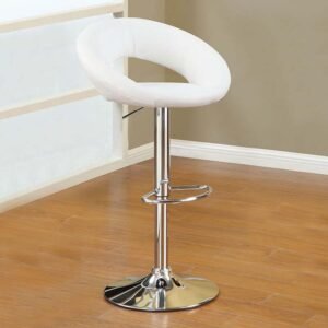 White Round Base Bar Stool