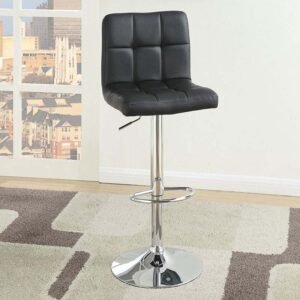 Black Faux Leather Seat Bar Stool
