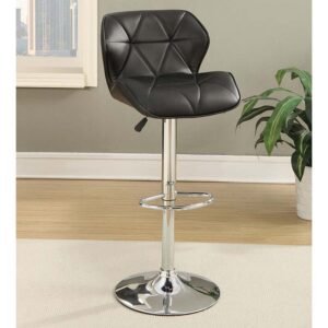 Black Barstool With Adjustable Pedestal