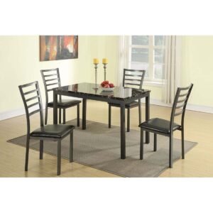 5 Pcs Marble Top Dining Set