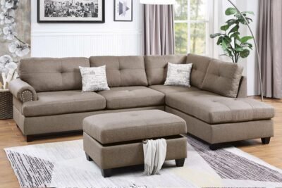 3 Pcs Mocha Sectional Sofa