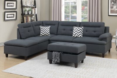 3 Pcs Charcoal Sectional 