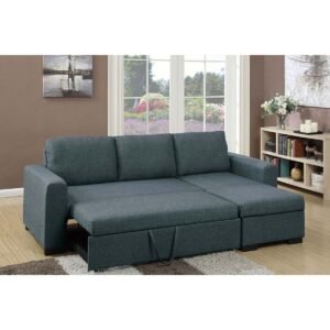 2 Pc Blue Grey Convertible Sectional