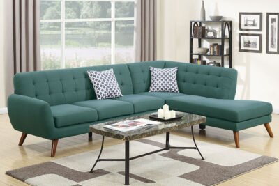 2 Pc Laguna Mid Century Modern Sectional Sofa