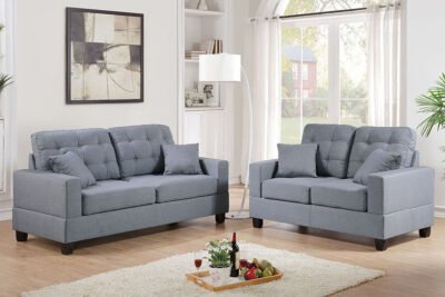 2 Pc Grey Sofa Set