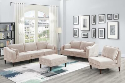 6 pcs blush sectional sofa