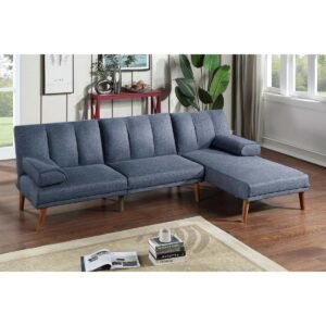 Navy Adjustable Sofa with Chaise