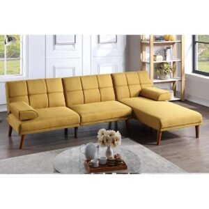 Mustard Modern Adjustable Sofa with Chaise