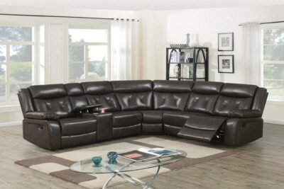 3 Pcs Dark Brown Manual Reclining Sectional