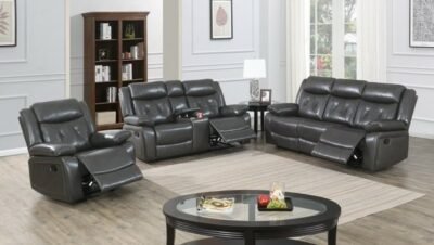 3 Pcs Taupe Recliner Manual/Power Sofa Set