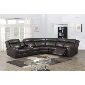 3 Pcs Dark Brown Manual Reclining Sectional Sofa