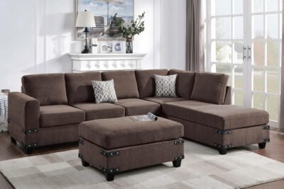 3 Pcs Chocolate Sectional Sofa