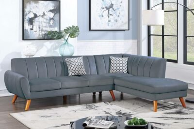 2 Pc Dark Grey Sectional Sofa