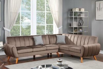 2 Pc Light Brown Sectional Sofa