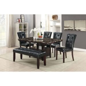 Black Leather Bench