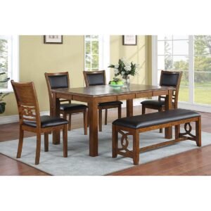 Bright Brown Rectangle Dining Table