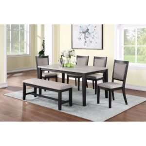 6 Pcs Smooth Wood Dining Set