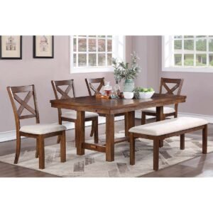 Pine Wood Dining Table Set