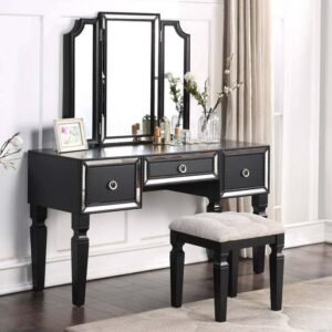 Black Luxurious Vanity Set W/ Stool