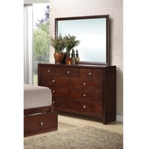 Brown Wood 9 Drawers Dresser