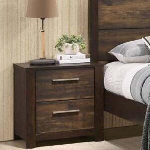 Two-tone brown finish wood nightstand