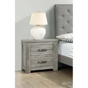 Grey Plywood Nightstand