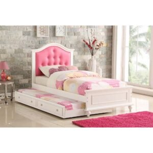 Two-Tone Pink Twin Size Bed with Trundle