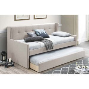Elegant Light Brown Day bed With Slats Trundle