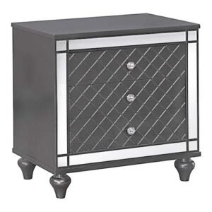 Glam Nightstand with Mirror Plating
