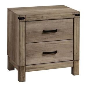Contemporary Beige Tall Two Drawer Night Stand
