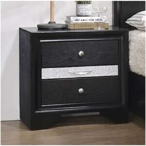 Black and Silver Contemporary Nightstand