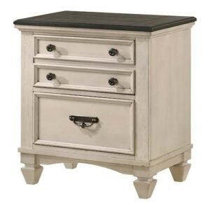 Cottage Style 3-Drawer Nightstand