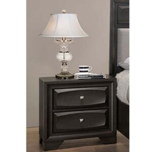 Antique Grey Solid Wood Frame Nightstand