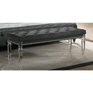Grey and Silver Accents Bench