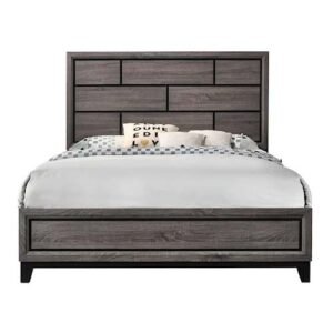 Grey Finish Low Profile Bed