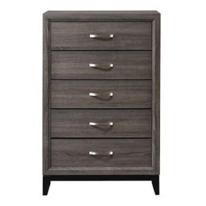 Grey Finish 5-Drawer Chest