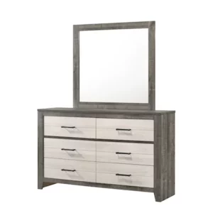 Casual Two-Tone 6 Drawers with Dresser
