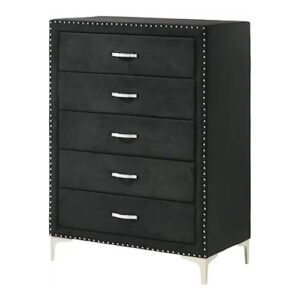 Luxurious Black 5-Drawer Chest