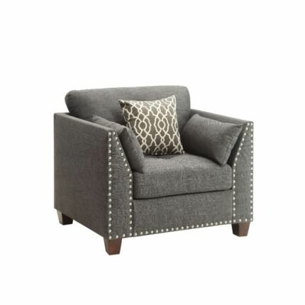 Light Charcoal Linen Chair