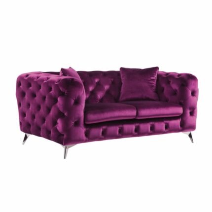 Purple Fabric Loveseat