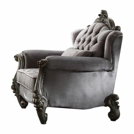 Velvet & Antique Platinum Chair