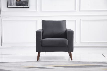 DARK GRAY Linen Stationary Basic Chair