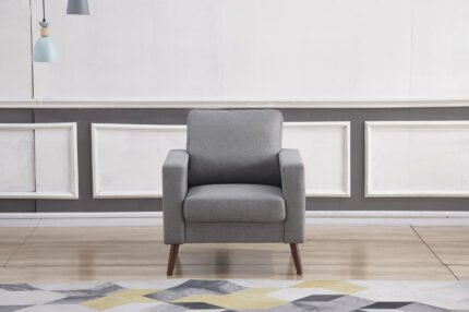 LIGHT GRAY Linen Stationary Basic Chair
