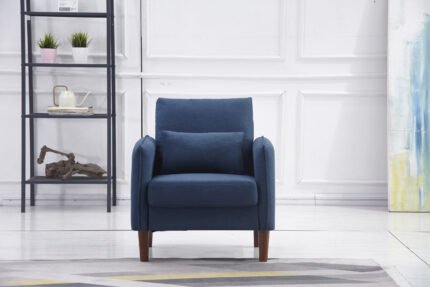 NAVY Linen Stationary Basic Chair