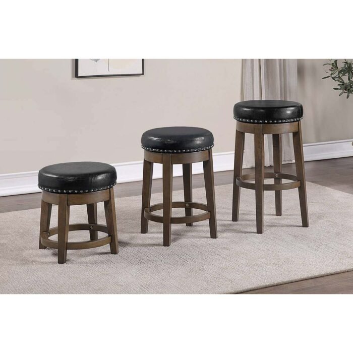 Black Swivel Stool Set