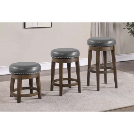 Grey Swivel Stool Set