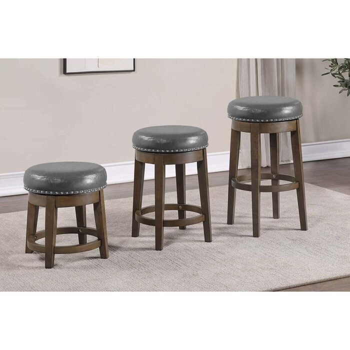 Grey Swivel Stool Set