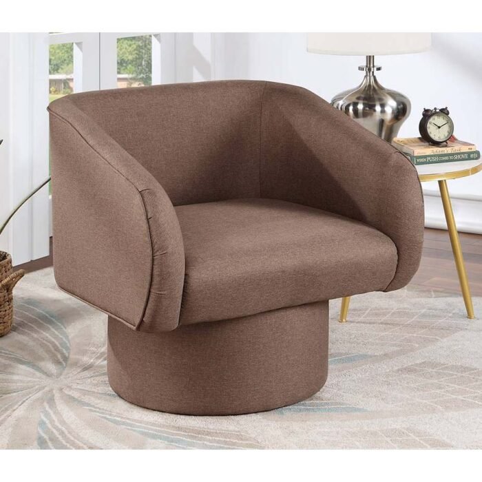 Light Coffee Swivel Accent Chair