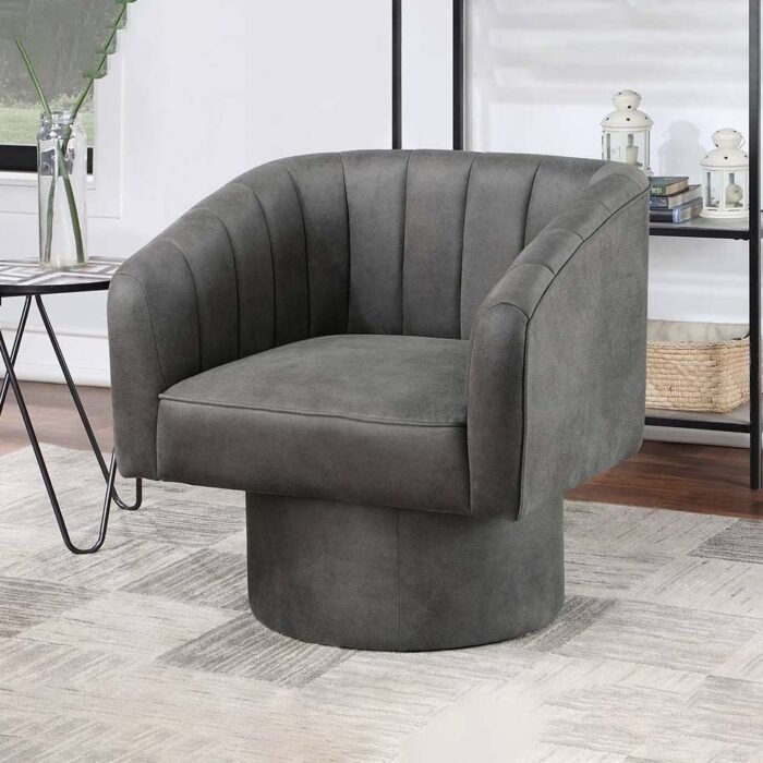Slate Blue Swivel Accent Chair