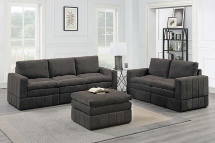 6 pcs mink sectional sofa